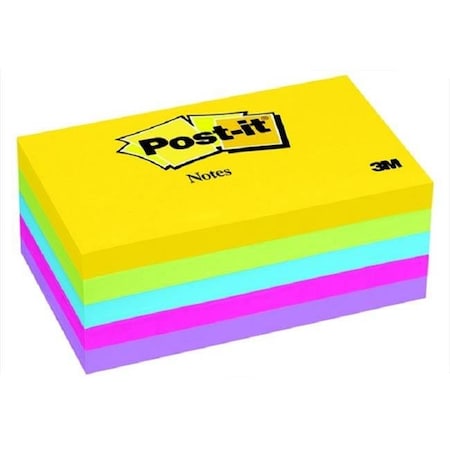 Post-It Sticky note 023178 Original Notepad; 3 x 5 In. - Assorted Ultra Colors; 100 Sheets Per Pad; Pack Of 5 23178